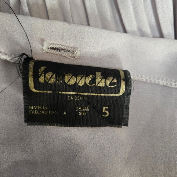 Vintage 80s Farouche Gray Chiffon belted Jumpsuit Size S Balloon Sleeves - Picture 15 of 16